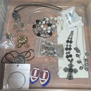 Silver and Black Cross Necklace